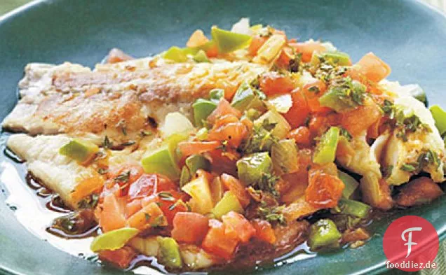 Würzige Louisiana Tilapia-Filets mit Gebratenem Gemüse-Relish