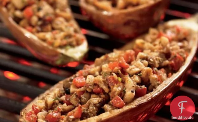 Giannas gegrillte gefüllte Aubergine