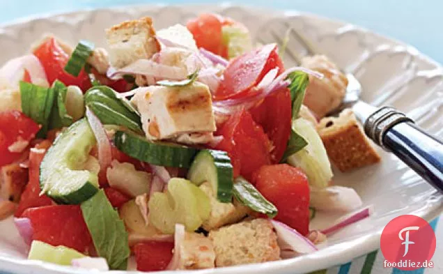 Schnelle Panzanella mit Huhn