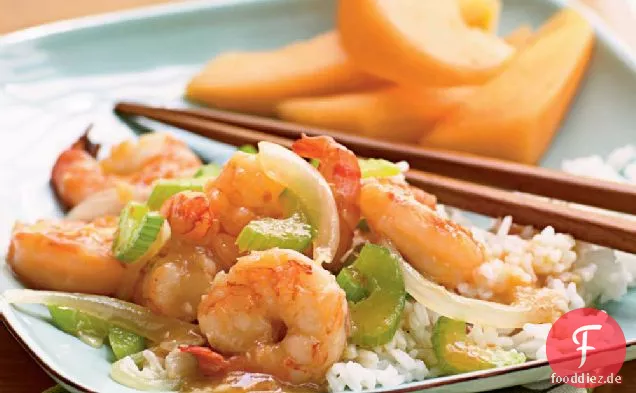 Gebratene Ingwer-Garnelen