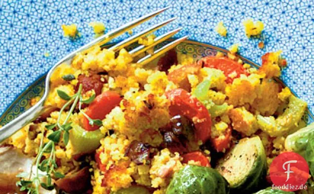 Maisbrot, Kastanie, und Land Schinken Dressing