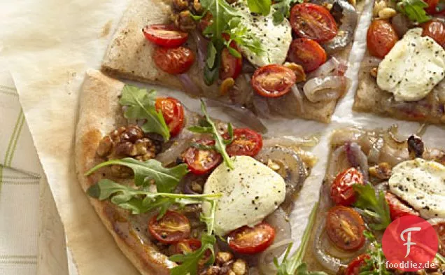 Rucola und Ziegenkäse-Pizza