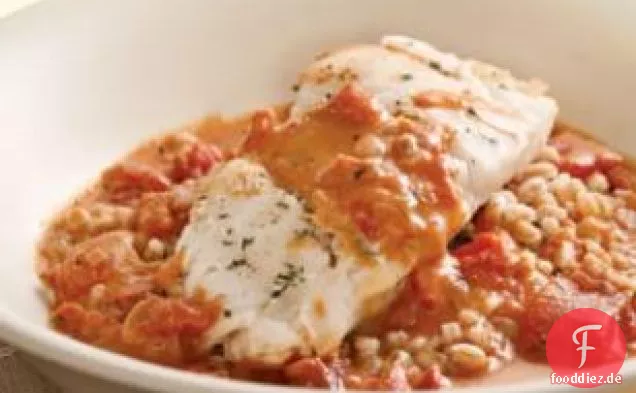 Kabeljau mit Tomatenrahmsauce
