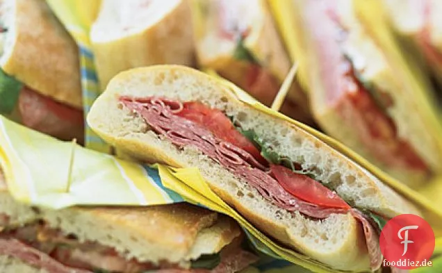 Gedrückt Mediterrane Sandwiches