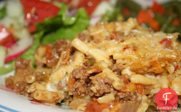 Hackfleisch-Mac-Käse-Auflauf