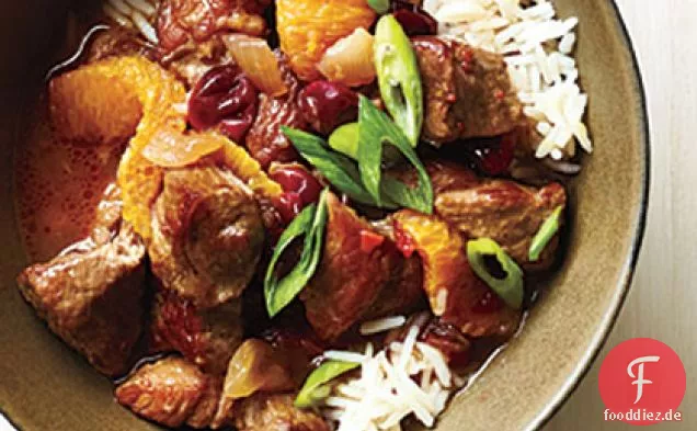 Orange-Cranberry-Schweinefleisch-Eintopf