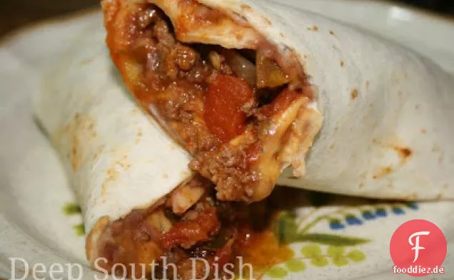 Rindfleisch und Bohnen-Burritos
