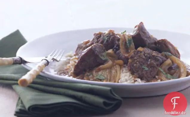 Geschmortes Schweinefleisch mit Orange und Fenchel