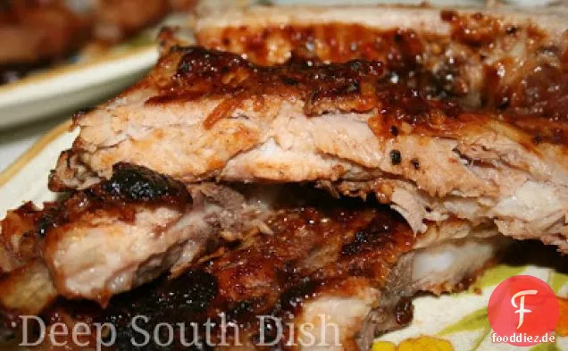 Gegrillte Schweinefleisch Spareribs oder Baby Zurück Rippen