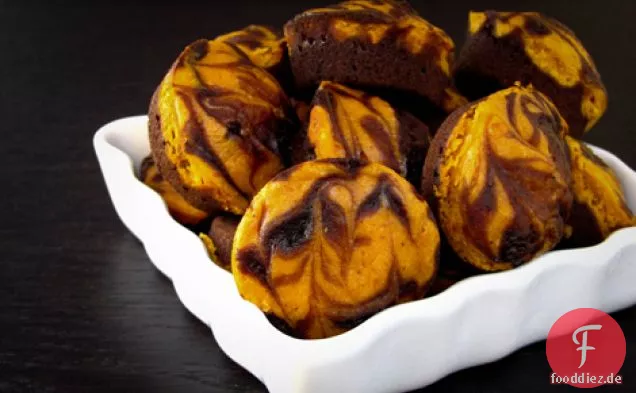 Kürbis Swirl Brownie Bites