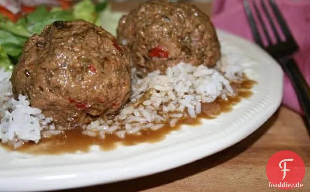 Mary ' s Cajun-Rind - & Schweinefleisch-Boulettes mit Brauner Sauce