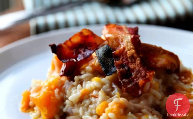 Kürbis und knuspriges Pancetta Risotto