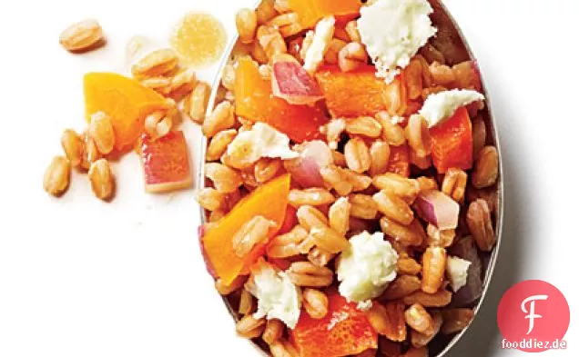 Zwiebel, Feta, und Paprika Farro-Salat
