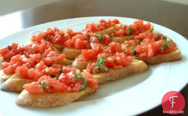 Bruschetta mit Tomaten und basilikum