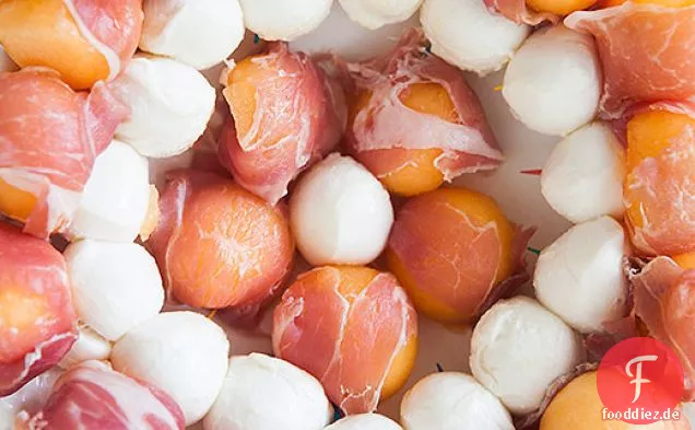 Schinken, Melone und Mozzarella