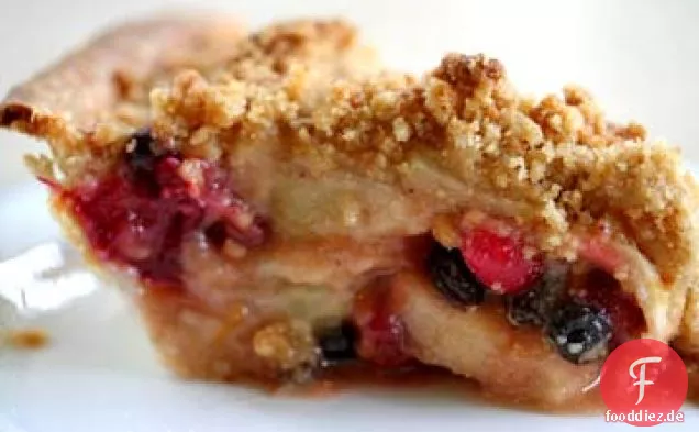 Apfel Cranberry Johannisbeere Crumble Pie