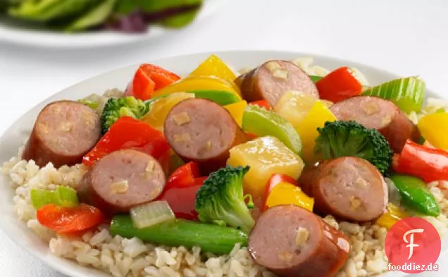 Johnsonville Apfel Huhn Wurst süß und sauer Stir-Fry