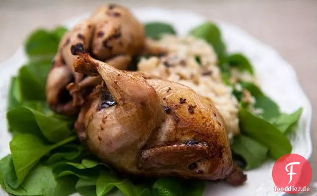 Gebratene Wachtel mit Balsamico-Reduktion