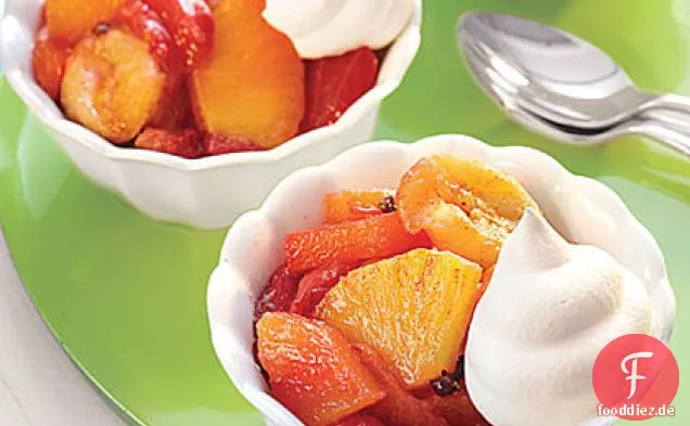 Gegrilltes Obst-Pakete