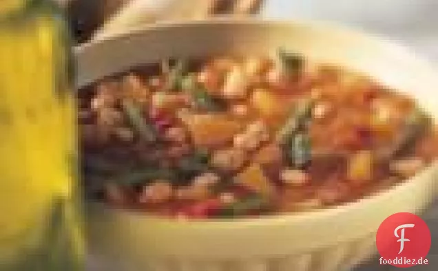 Spanische Kürbis- und Bohnensuppe