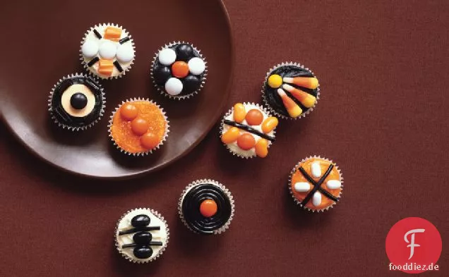 Mini-Halloween-Kürbis-Cupcakes