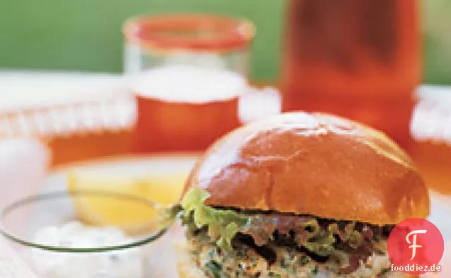 Garnelen und Kabeljau Burger