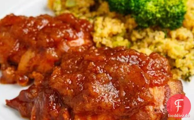 Slow Cooker Bacon Wrapped Apple BBQ Chicken