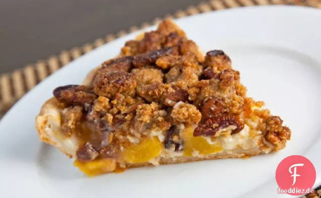 Pfirsich und Ahorn Sauerrahm Pecan Pie