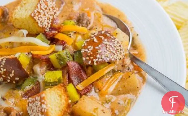 Speck-Doppel-Cheeseburger-Suppe