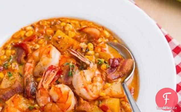 Garnelen und gerösteter Mais Chowder