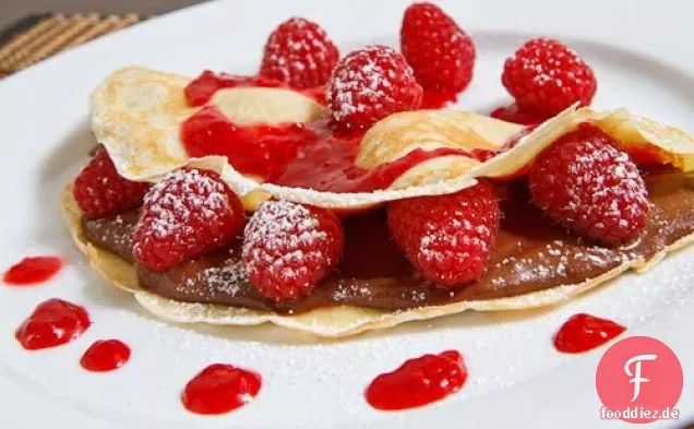 Himbeer-und Nutella-Crepes