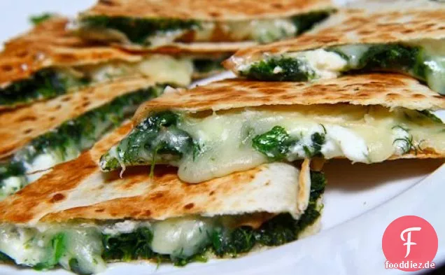 Spinat und Feta Quesadillas