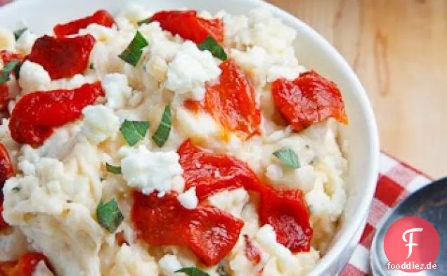 Gerösteter Roter Pfeffer und Feta-Kartoffelpüree
