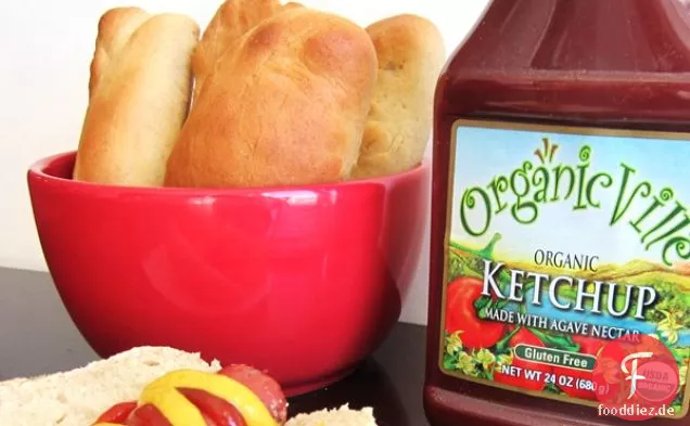 40-Minütige Weizen Hot Dog Brötchen (kein Anstieg)