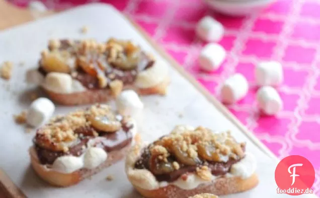 Geröstete Bananen-und Nutella S ' Mores Bruschetta