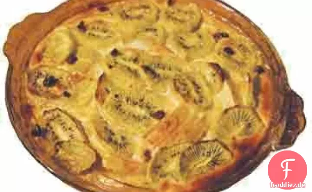 Cremige milchfreie Kiwi-Apfel-Clafoutis