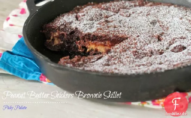 Erdnussbutter Snickers Brownie Pfanne