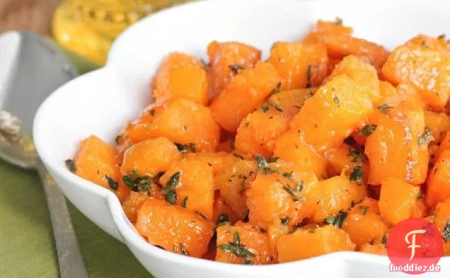 Honig Thymian geröstet Butternut Squash