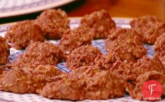 Schokolade Erdnussbutter Haferflocken milchfreie No-Bake-Kekse