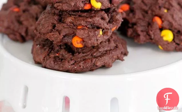 Reeses Stück Doppel Schokolade Chunk Cookies