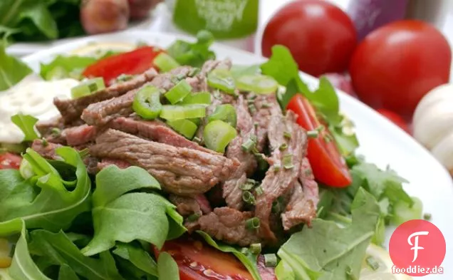 Taco Steak Salat w/ Ingwer Limette Dressing