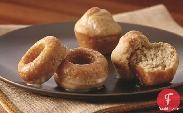 Mini Gebackene Donuts mit Vanille -, Ahorn-oder Mokka-Glasur