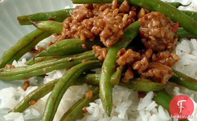 Szechuan Grüne Bohnen mit gemahlenem Schweinefleisch