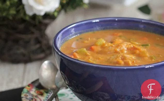 Herzhafte Hühnchen-Kürbissuppe
