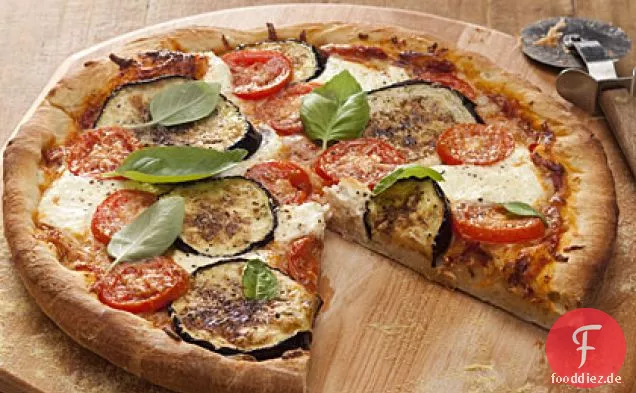 Auberginen-Parmesan-Pizza