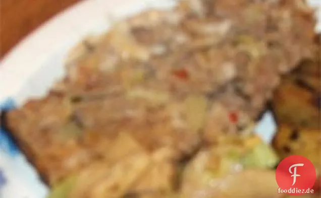Pilz im mittleren Hackbraten
