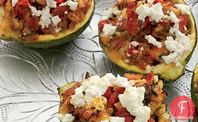 Garnelen-und Feta-Gefüllte Zucchini