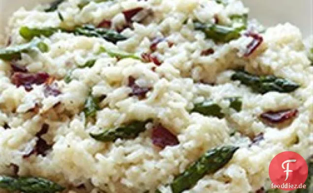 Risotto mit Spargel und Speck Bison