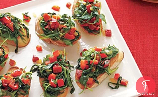 Bruschetta mit Paprika und Peperoni