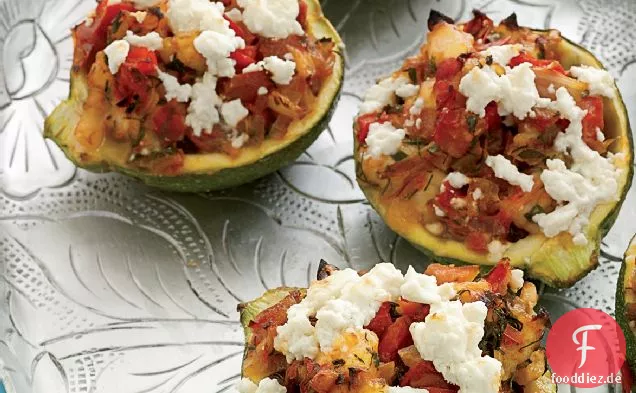 Garnelen-und Feta-Gefüllte Zucchini